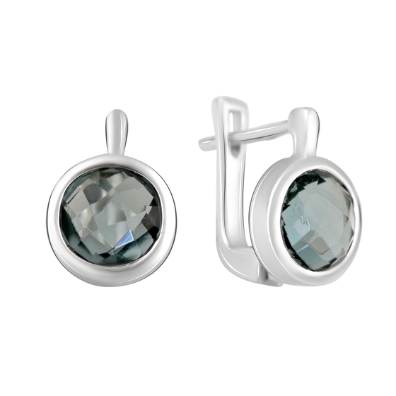 Серебряные серьги с топазом Лондон Блю 1.267ct