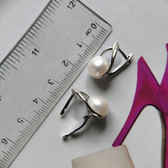 Серебряные серьги с жемчугом