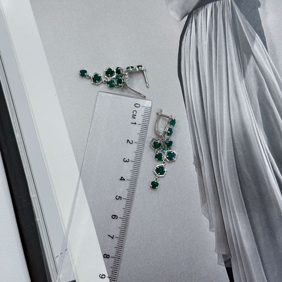 Серебряные серьги с агатом 3.177ct