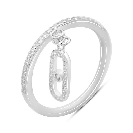 Серебряное кольцо с фианитами