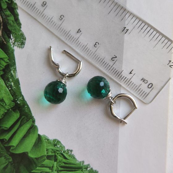 Серебряные серьги с фианитами