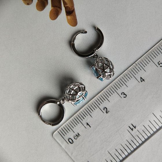 Серебряные серьги с топазом 5.4ct