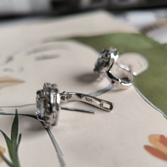 Серебряные серьги с мистик топазом 4.666ct