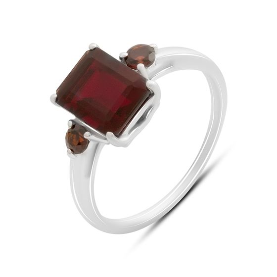 Серебряное кольцо с гранатом, гранатом nano