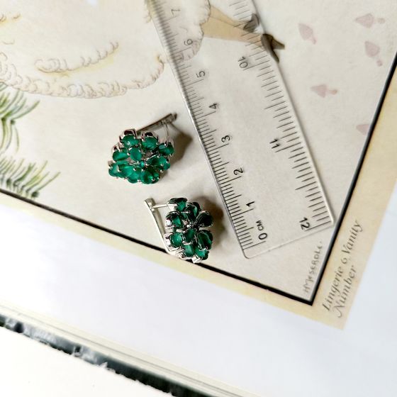 Серебряные серьги с агатом 7.806ct