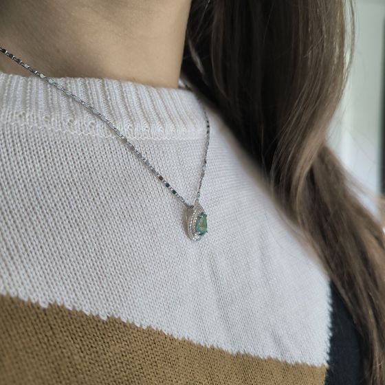 Серебряная подвеска с мистик топазом 1.901ct, фианитами