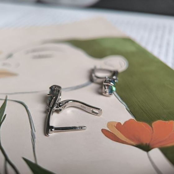 Серебряные серьги с мистик топазом 1.225ct