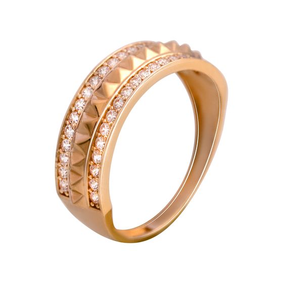 Золотое кольцо с фианитами 0.38ct