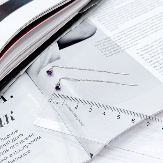 Серебряные серьги с аметистом 0.482ct
