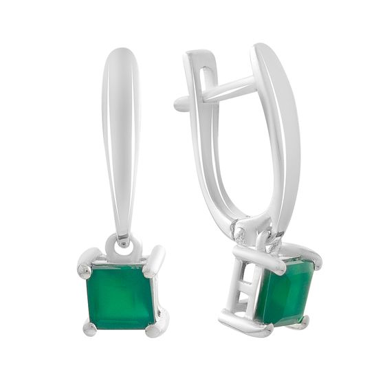 Серебряные серьги с агатом 1.167ct