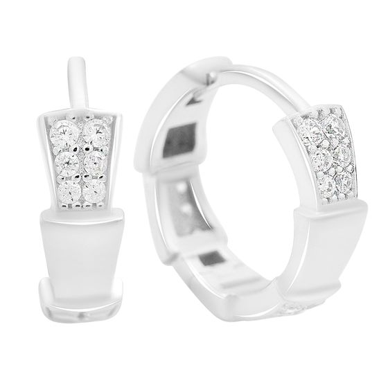 Золотые серьги с фианитами 0.18ct