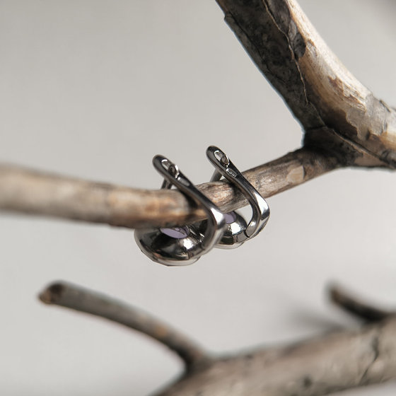 Серебряные серьги с фианитами