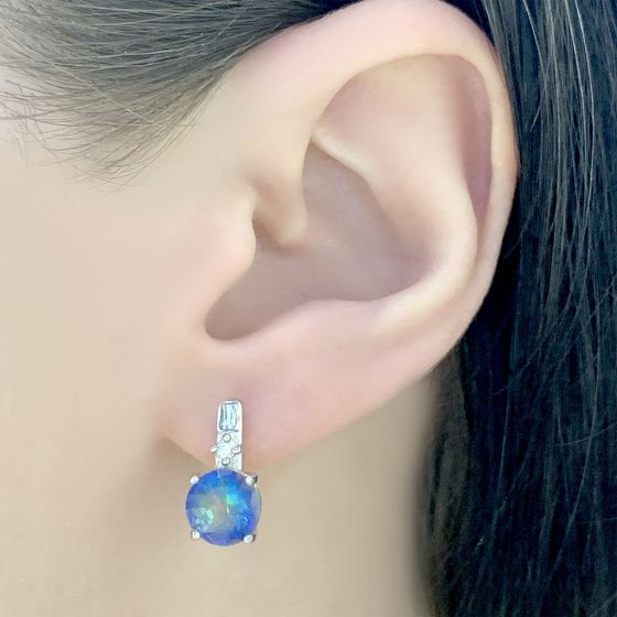 Серебряные серьги с мистик топазом 3.94ct