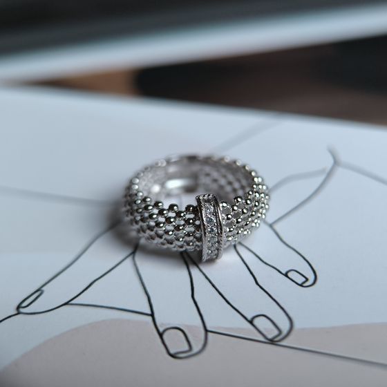 Серебряное кольцо с фианитами