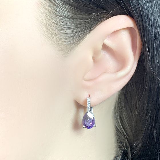 Серебряные серьги с александритом 4.228ct