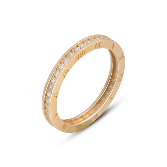 Золотое кольцо с фианитами 0.84ct