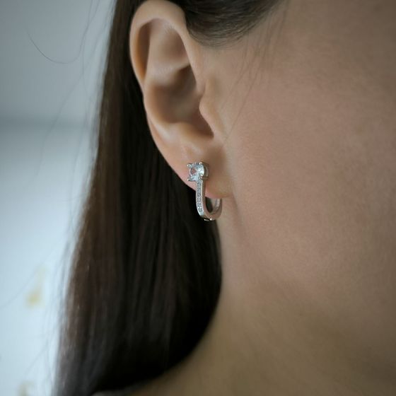 Серебряные серьги с фианитами