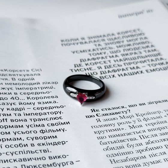 Серебряное кольцо с керамикой