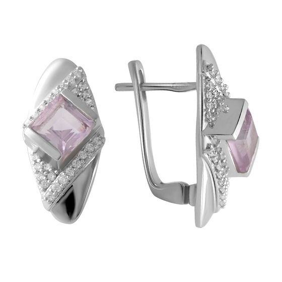 Серебряные серьги с аметистом 2.18ct