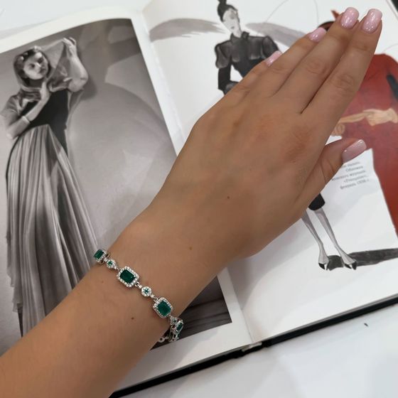 Серебряный браслет с агатом 8.955ct