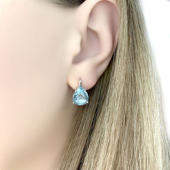 Серебряные серьги с топазом 7.972ct