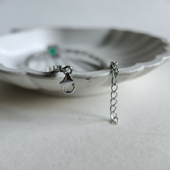 Серебряный браслет с агатом 8.63ct, фианитами