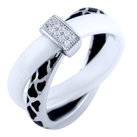 Серебряное кольцо с , емаллю, керамикой
