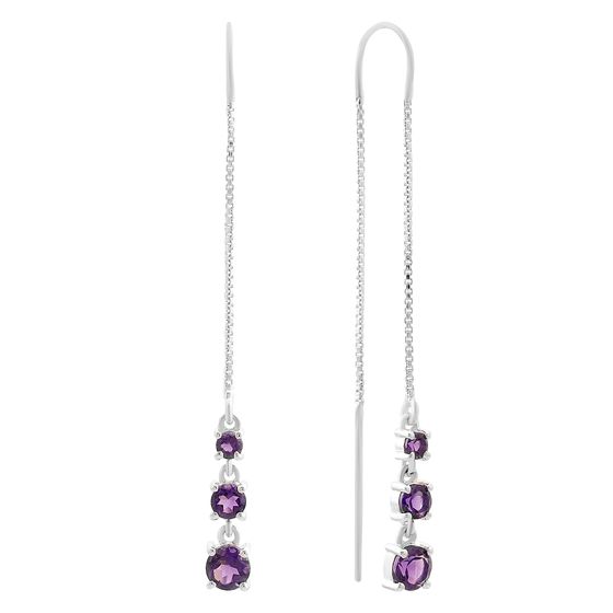 Серебряные серьги с аметистом 1.783ct