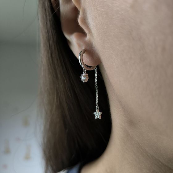 Серебряные серьги с фианитами