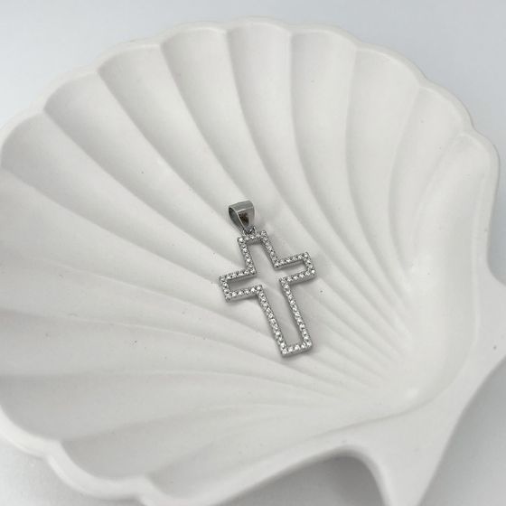 Серебряный крестик с фианитами