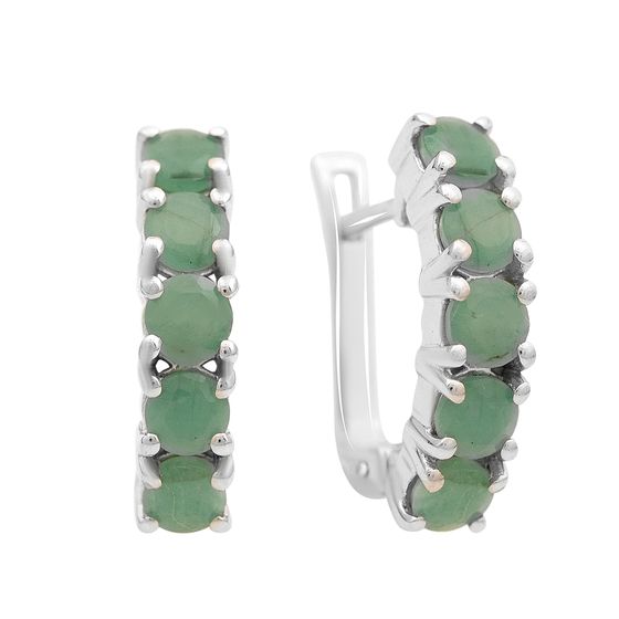 Серебряные серьги с изумрудом 2.4ct