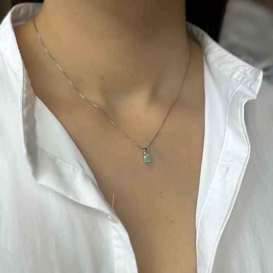 Серебряная подвеска с изумрудом 0.438ct