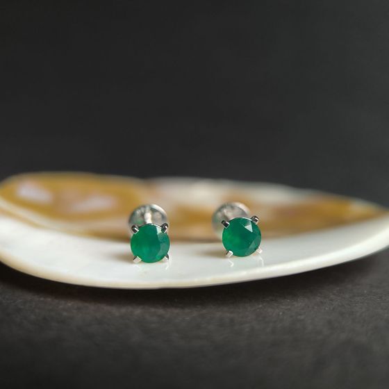 Серебряные серьги с агатом 0.87ct