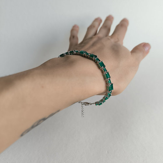 Серебряный браслет с агатом 10.506ct