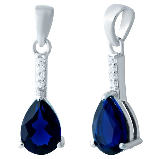 Серебряная подвеска с сапфиром nano 1.675ct