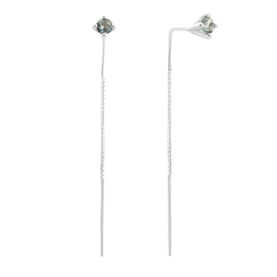 Серебряные серьги с топазом Лондон Блю 0.376ct