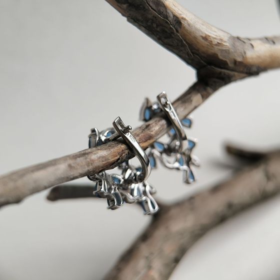 Серебряные серьги с сапфиром nano 4.31ct