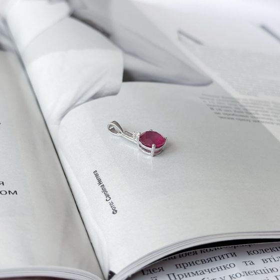 Серебряная подвеска с рубином 2.783ct