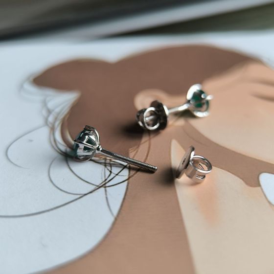 Серебряные серьги с агатом 0.87ct