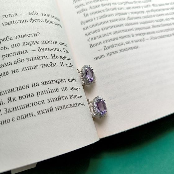 Серебряные серьги с аметистом