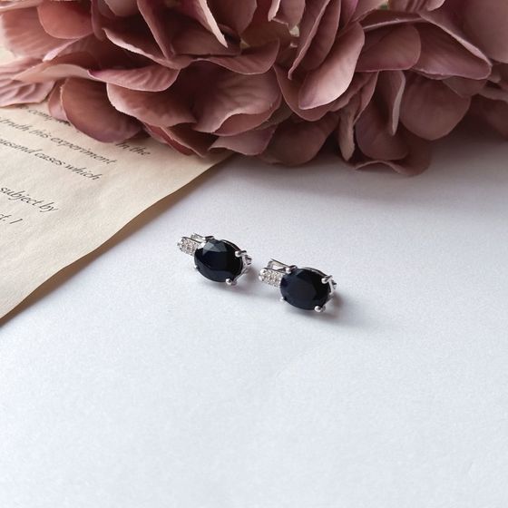 Серебряные серьги с сапфиром 6.57ct