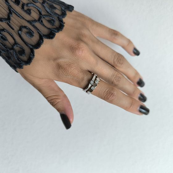 Серебряное кольцо с фианитами