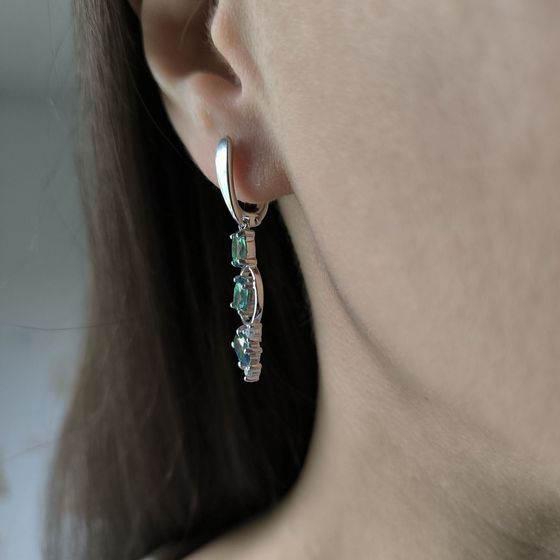 Серебряные серьги с мистик топазом 2.11ct