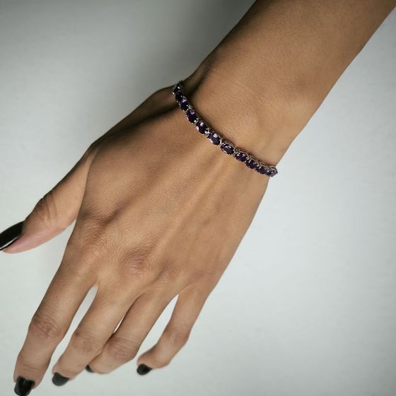 Серебряный браслет с аметистом