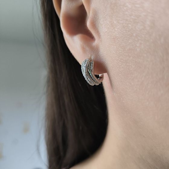Серебряные серьги с фианитами