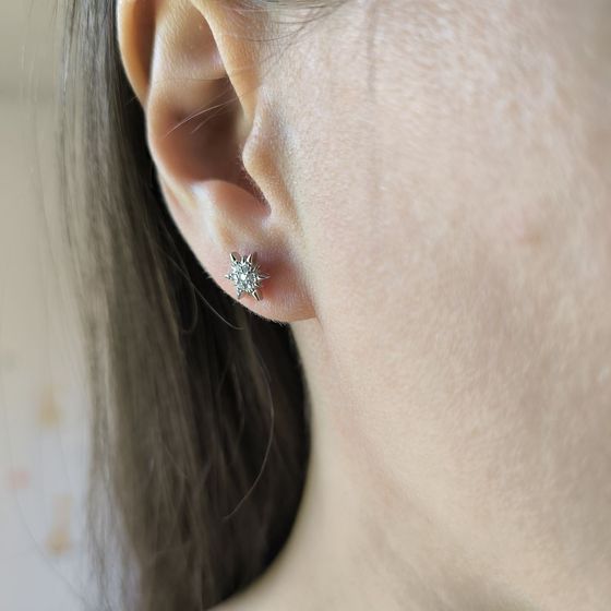 Серебряные серьги с фианитами