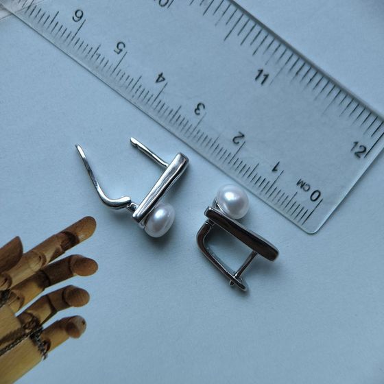 Серебряные серьги с жемчугом Серебряные серьги с жемчугом