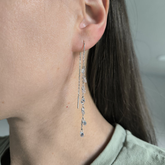 Серебряные серьги с фианитами