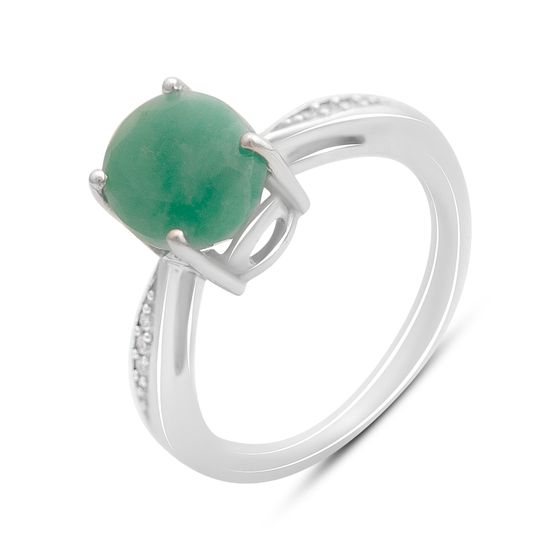 Серебряное кольцо с изумрудом 2.483ct, фианитами