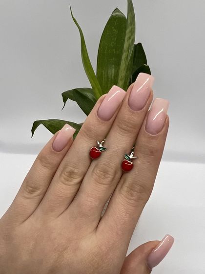 Серебряные серьги с емаллю